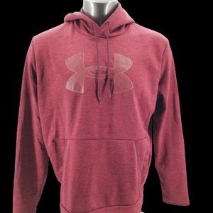 UNDER ARMOUR Men’s Size L “Loose” Pullover Hoodie Purple Big Logo Drawstring